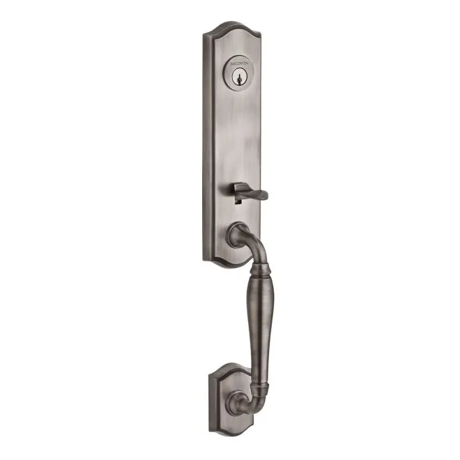 Baldwin Reserve  Handleset with Traditional Knob and Traditional Round Rose with 6AL Latch and Dual Strike