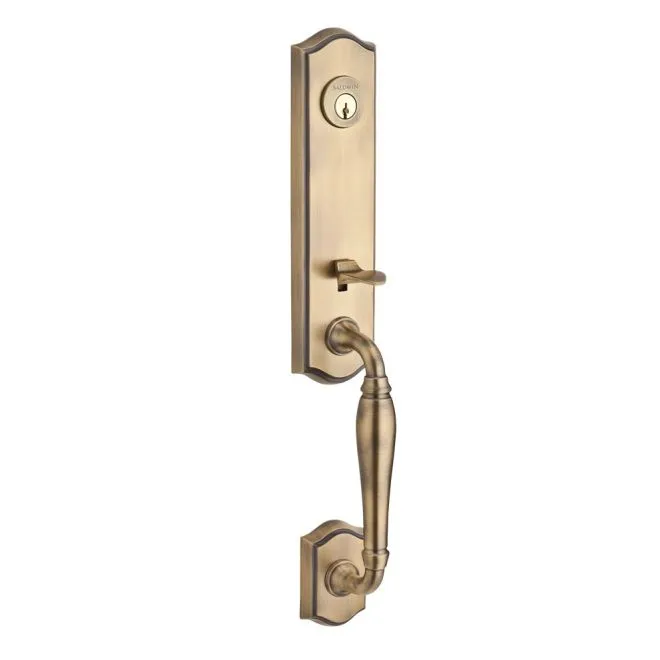 Baldwin Reserve  Handleset with Traditional Knob and Traditional Round Rose with 6AL Latch and Dual Strike