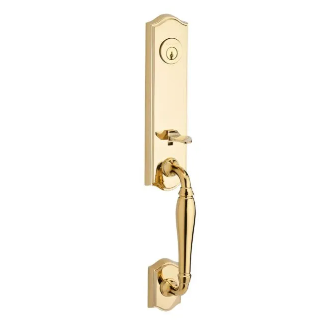 Baldwin Reserve  Handleset with Traditional Knob and Traditional Round Rose with 6AL Latch and Dual Strike