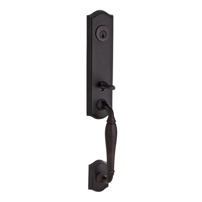 Baldwin Reserve  Handleset with Traditional Knob and Traditional Round Rose with 6AL Latch and Dual Strike