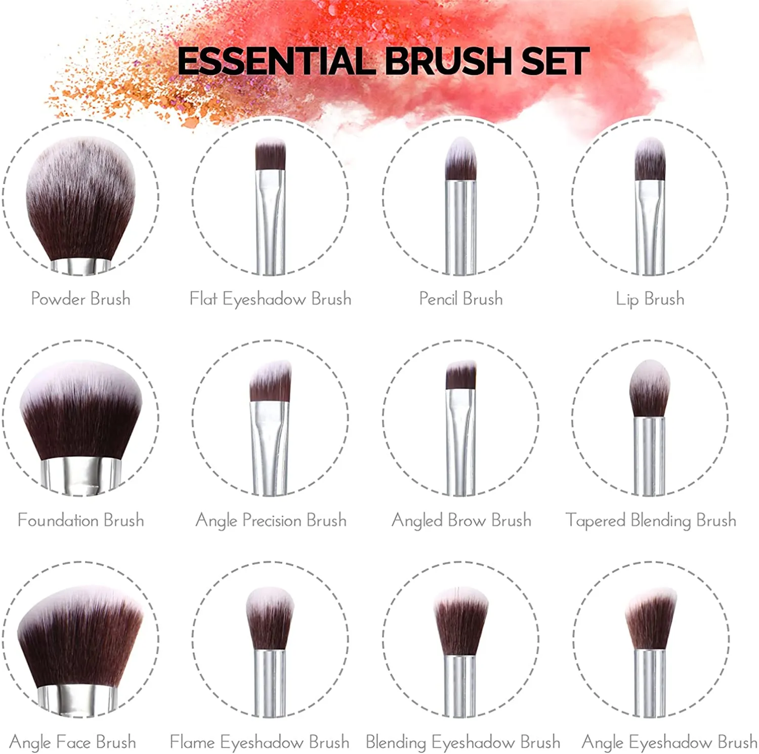 Bamboo-12pcs Wooden Handle Makeup Brush Sets