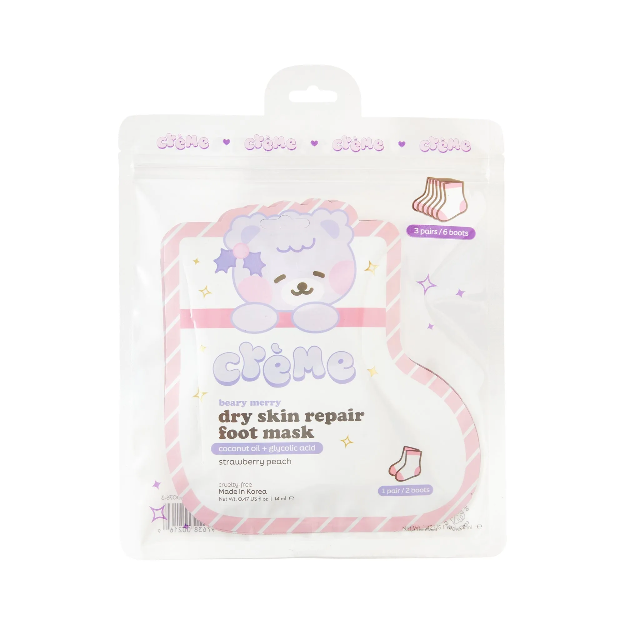 Beary Merry Holiday Foot Mask (Set of 3)