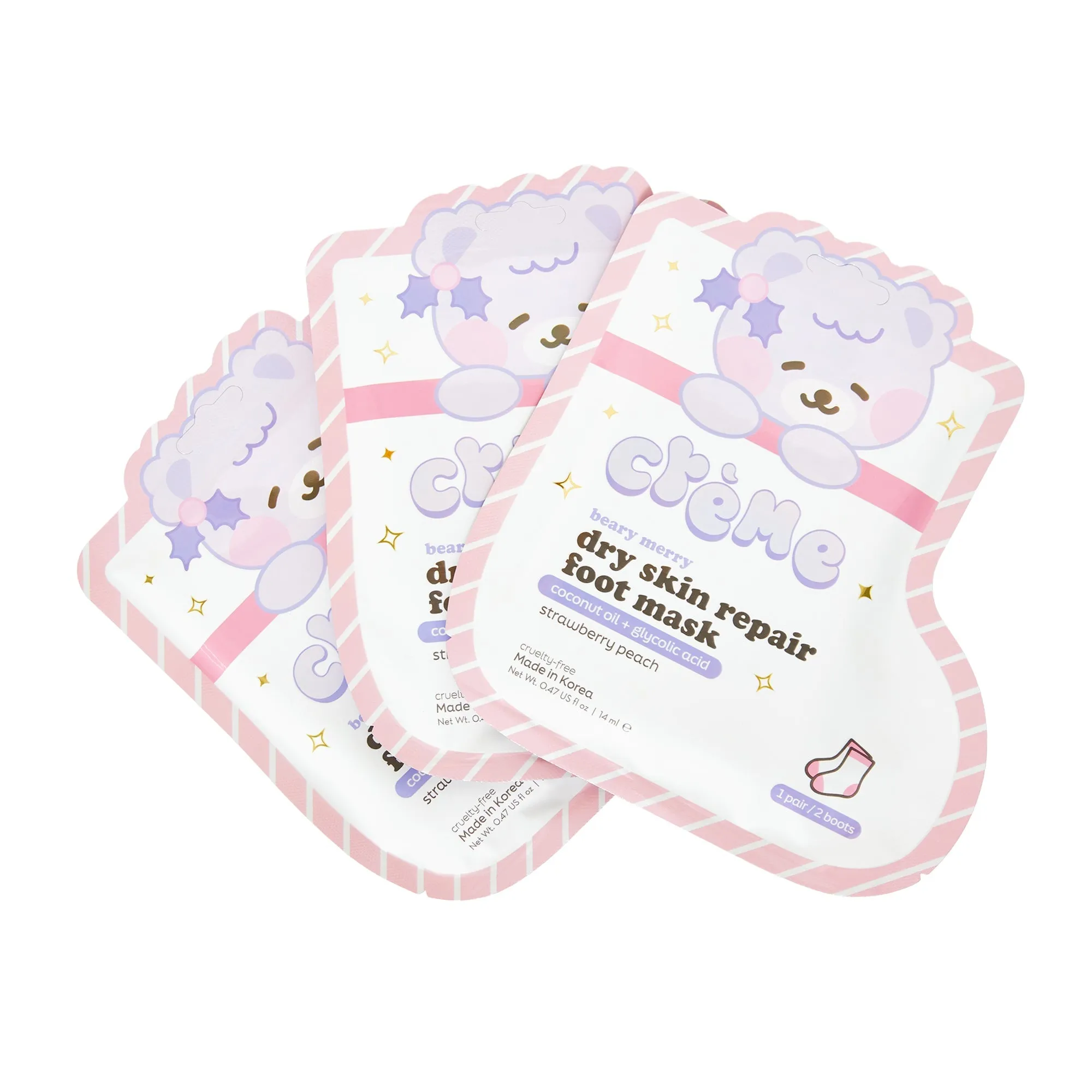 Beary Merry Holiday Foot Mask (Set of 3)