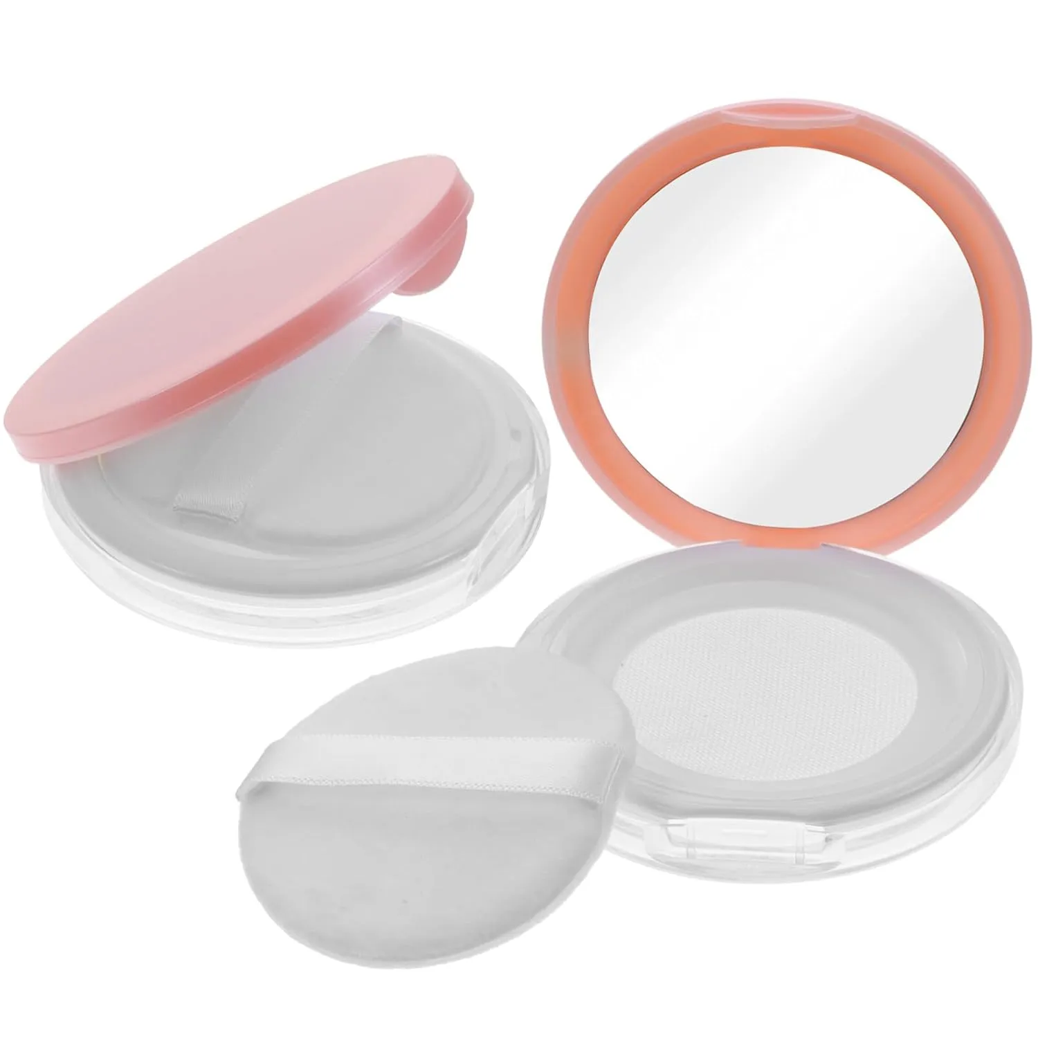 Beaupretty Loose Powder Mirror Box Portable Makeup Powder Case Dispenser Puff for Travel Daily Use