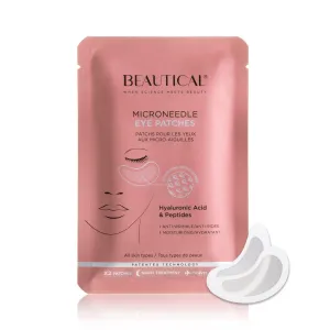 BEAUTICAL Microneedle Eye Patches - Anti-wrinkle, Anti-puffiness, Moisturizing - Eye Mask Hyaluronic Acid, Peptides - 1 pair