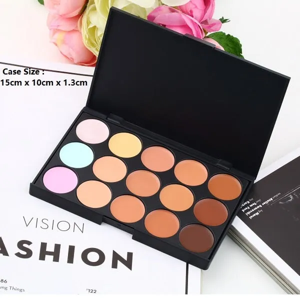 Beauty Makeup Set Tool Professional 15 Colors Face Concealer Contour Platte  1 Cosmetic Sponge Puff 24pcs Pro Makeup Brushes