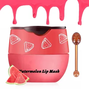 Bee Lip Balm Honey Pot, Strawberry & Honey Moisturizing Propolis Lip Mask, Hydrating & Prevention Dry and Cracked Lip Scrubs Exfoliator, Reduces Lip Lines (Red)