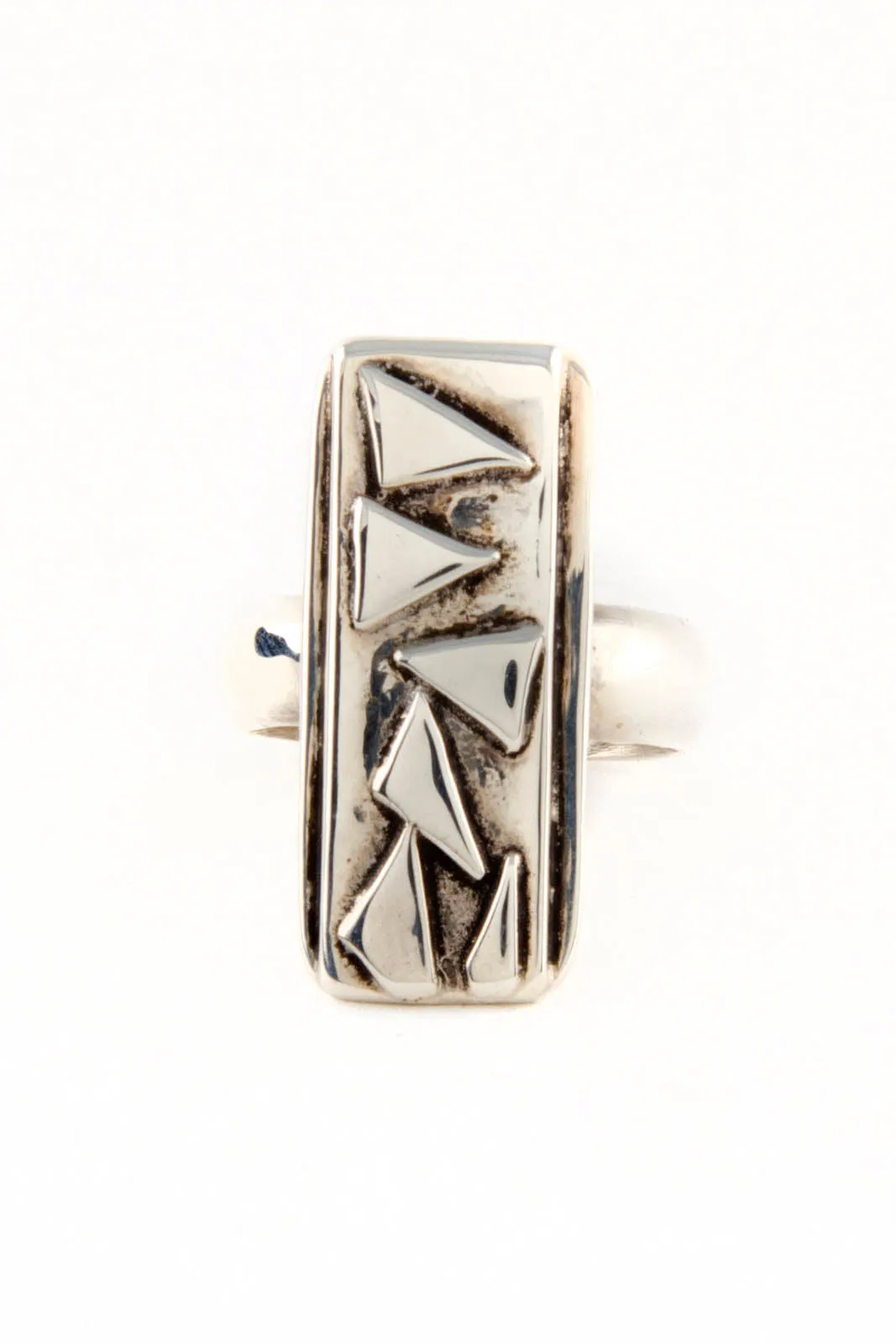 Benjamin Forest "Silver Shards" Rectangular Sterling Silver Ring (Size 7 ¾)