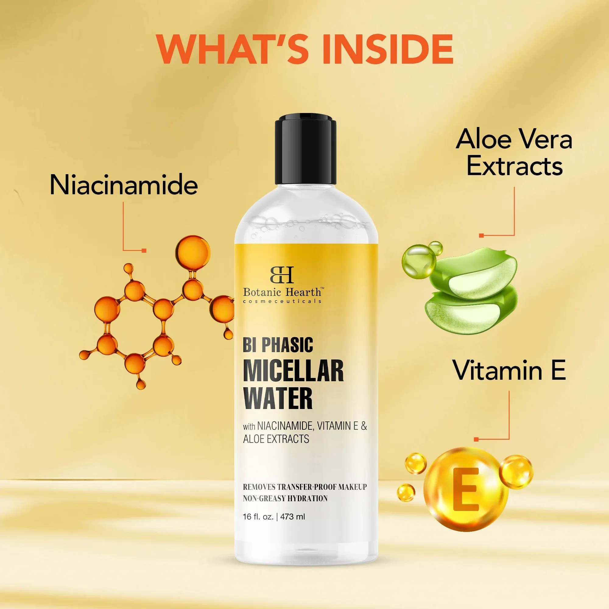 Bi-Phasic Micellar Water with Niacinamide and Aloe Vera Extract | 16 fl oz