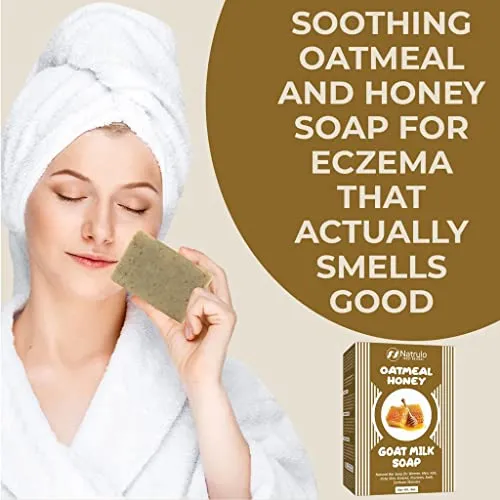 Cactus Honey & Oats Goat's Milk Soap Bar 4 oz – Natural Bar Soap for Women, Men, Kids, Itchy Skin, Eczema, Psoriasis, Rash, Sunburn Skincare – Calming Colloidal Oatmeal Face Cleanser & Body Wash