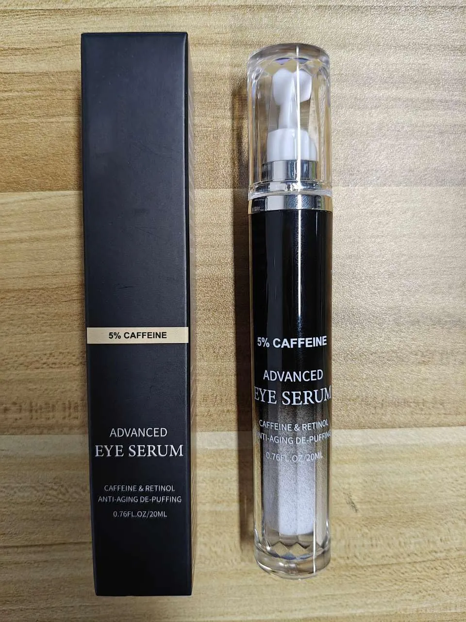 Caffeine 5% Eye Cream for Dark Circles, Under Eye Cream for Puffiness, Bags & Wrinkles, 1 PCS Anti Aging Eye Serum with Under Eye Roller, Reduces Fine Lines & Moisturize Skin.