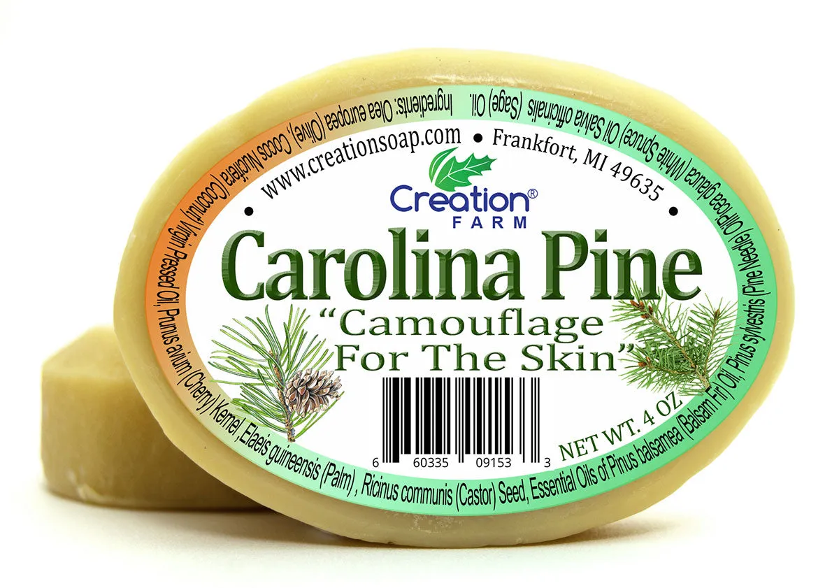 Carolina Pine 100% Pure Handmade Botanical Soap 8 oz (Two 4 oz Bar Pack) from Creation Farm