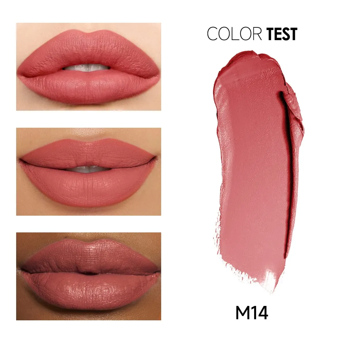 CARSLAN Matte Lipstick Hydrating Lip Color Makeup, Highly Pigmented Lipstick with Moisturizing Formula, Lightweight, Smooth, M14