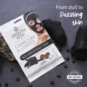 Charcoal & Coffee Face Serum Sheet Mask With Coffee & Mint (Net Qty- 20g)