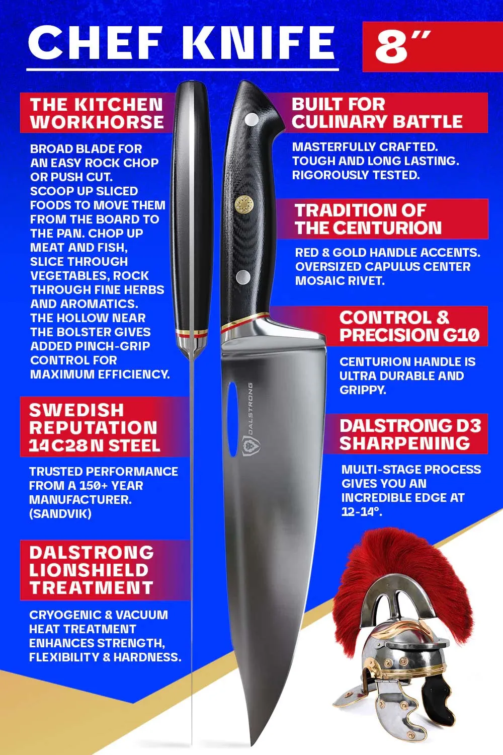 Chef Knife 8" | Centurion Series | Dalstrong ©