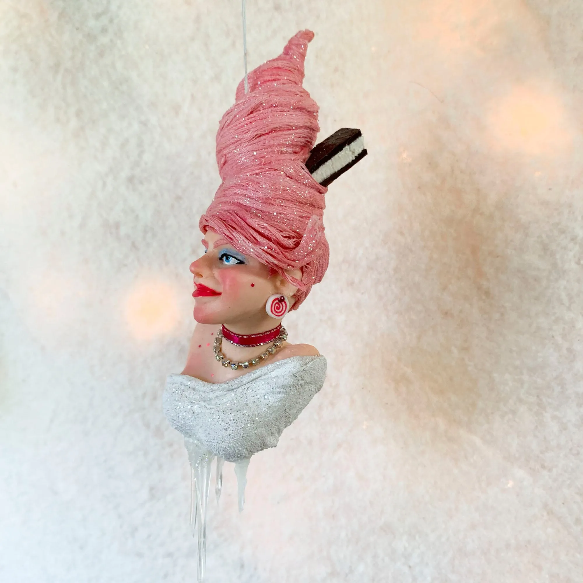 Christmas Sweets hanging ornament - Indoor Christmas tree decorations - Ice Cream Swirl