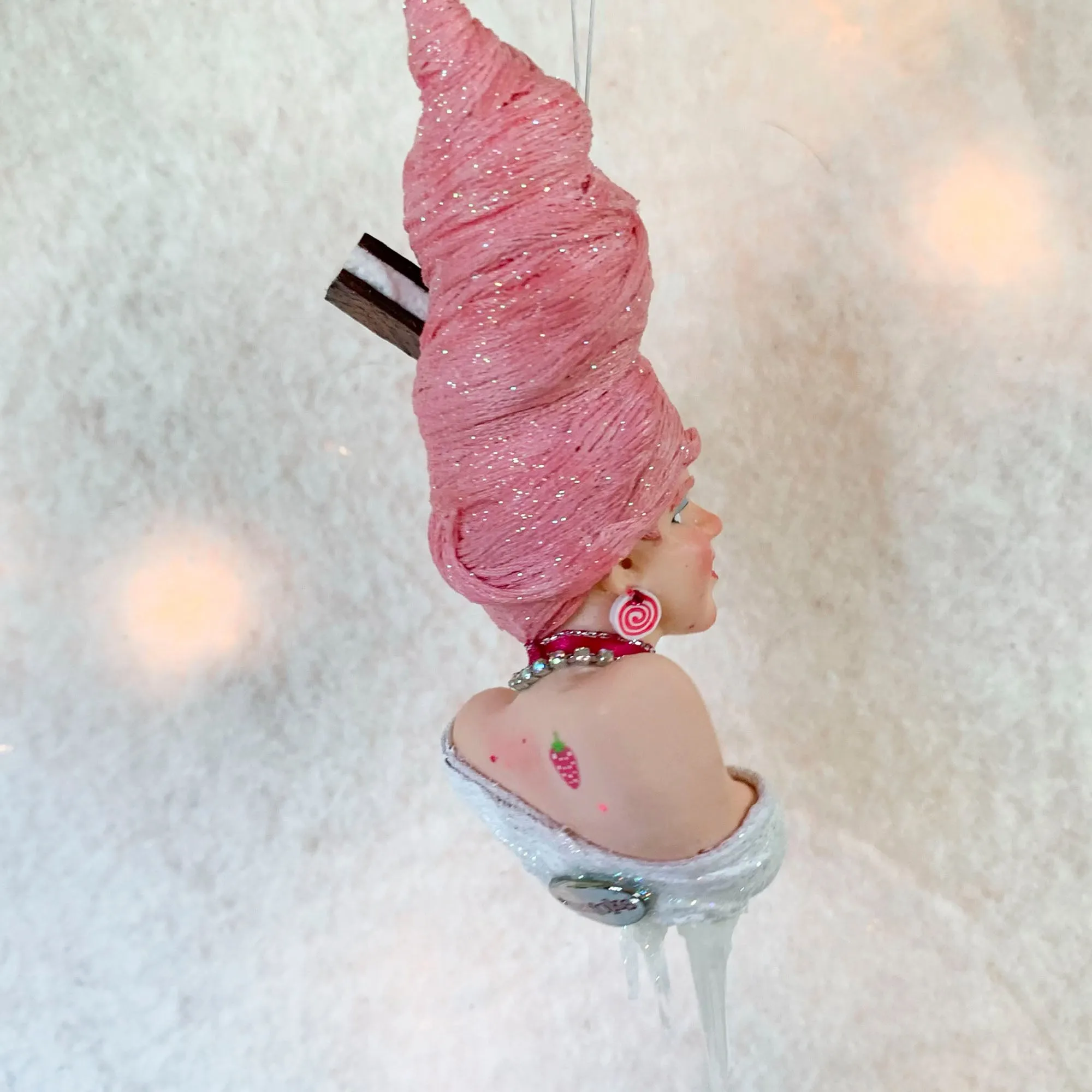 Christmas Sweets hanging ornament - Indoor Christmas tree decorations - Ice Cream Swirl
