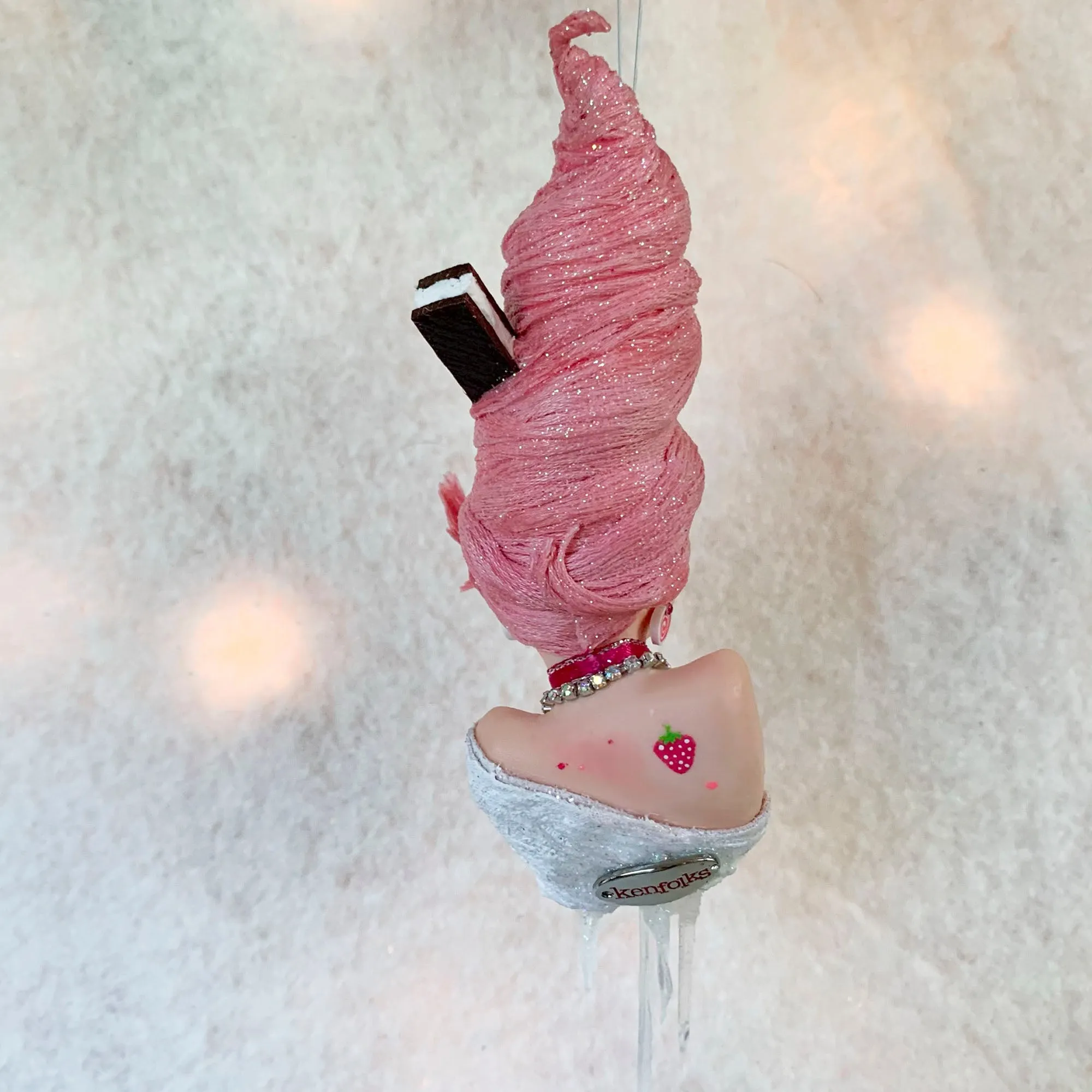 Christmas Sweets hanging ornament - Indoor Christmas tree decorations - Ice Cream Swirl