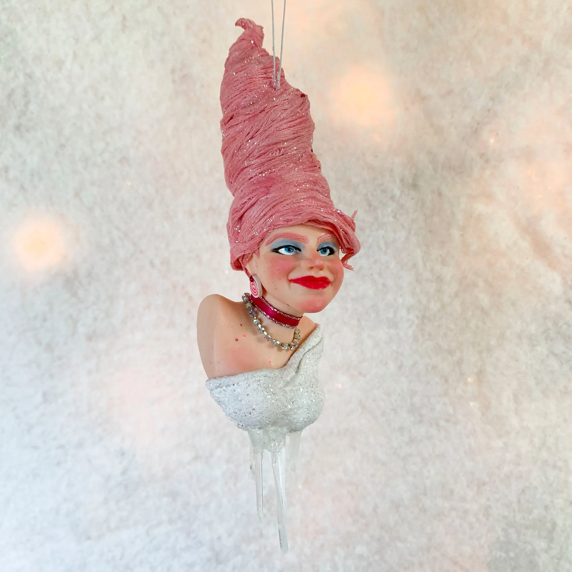 Christmas Sweets hanging ornament - Indoor Christmas tree decorations - Ice Cream Swirl