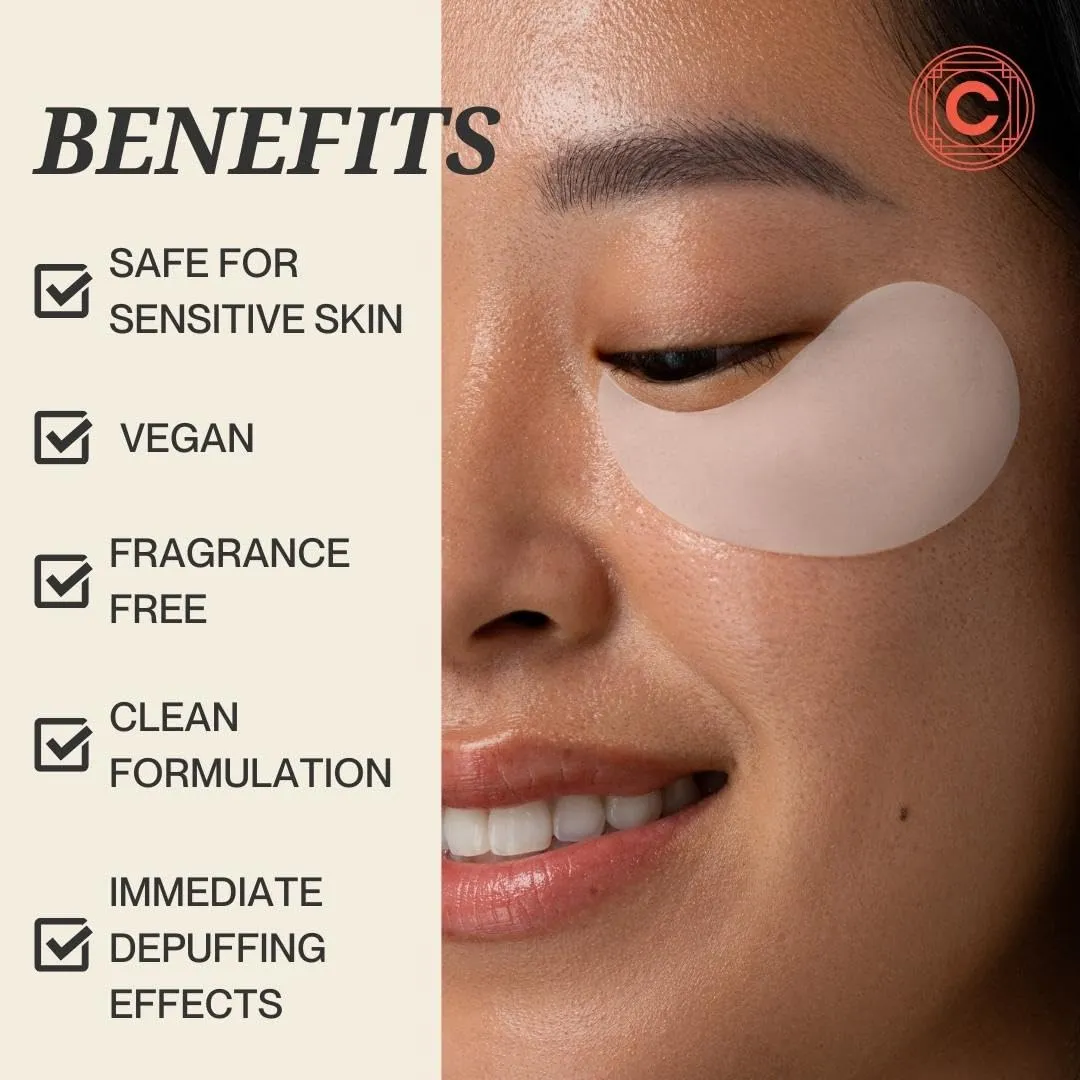 Clean Circle Depuffing Dissolvable Under Eye Masks - Enriched with Glucomannan, and Pumpkin Seed - Combat Fatigue, Reduce Puffiness, and Hydrate for a Fresh Look - Under Eye Mask Patches