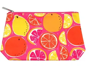 Clinique Lemon Orange Pink Grapefruit Cosmetic Makeup Bag New