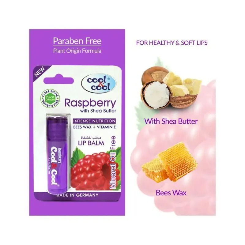 Cool & Cool Raspberry with Shea Butter Lip Balm - 4.6g