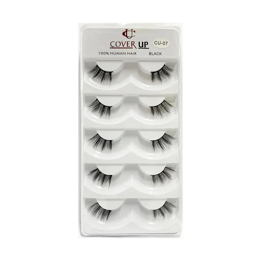 Cover Up 100% Human Hair Eyelash Black  CU-07