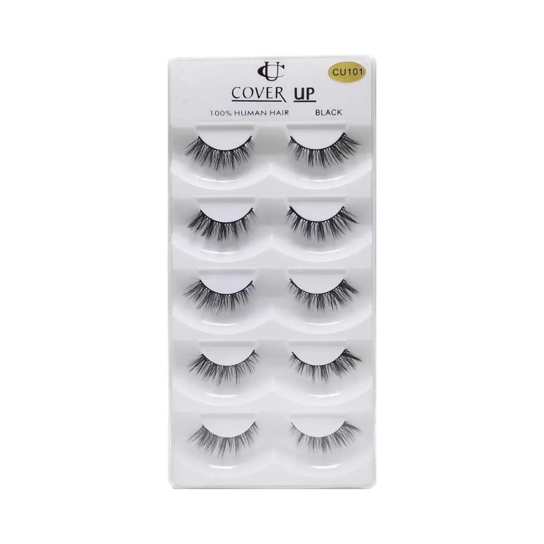 Cover Up 100% Human Hair Eyelash Black  CU-101