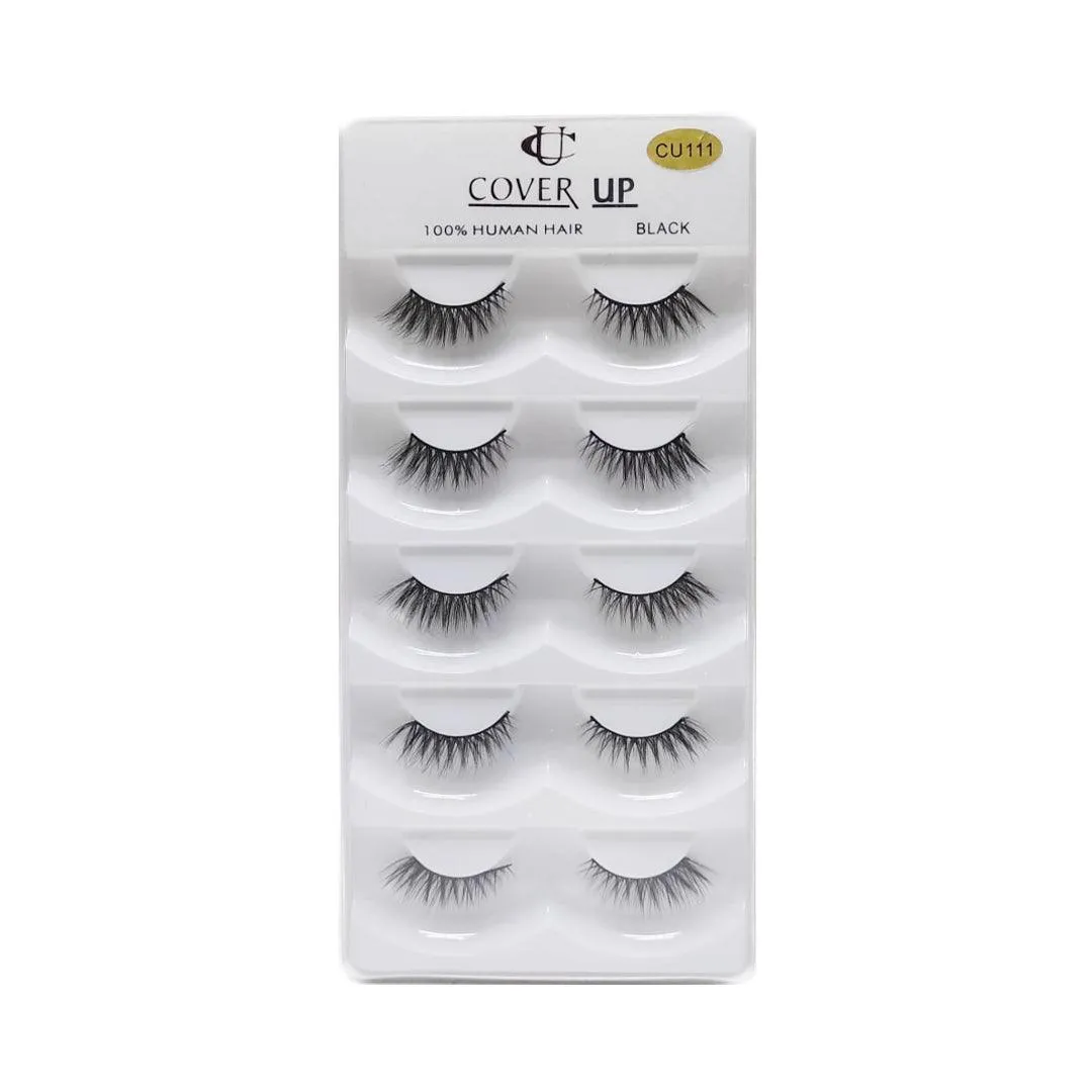 Cover Up 100% Human Hair Eyelash Black  CU-111