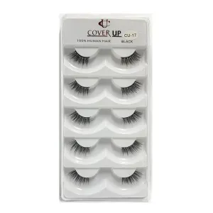 Cover Up 100% Human Hair Eyelash Black  CU-17