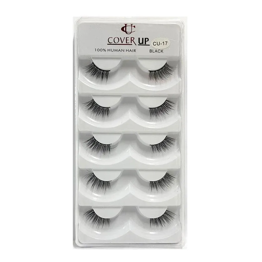 Cover Up 100% Human Hair Eyelash Black  CU-17