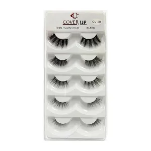 Cover Up 100% Human Hair Eyelash Black  CU-20