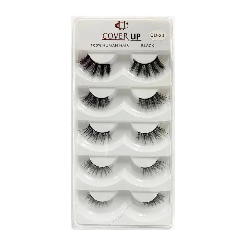 Cover Up 100% Human Hair Eyelash Black  CU-20
