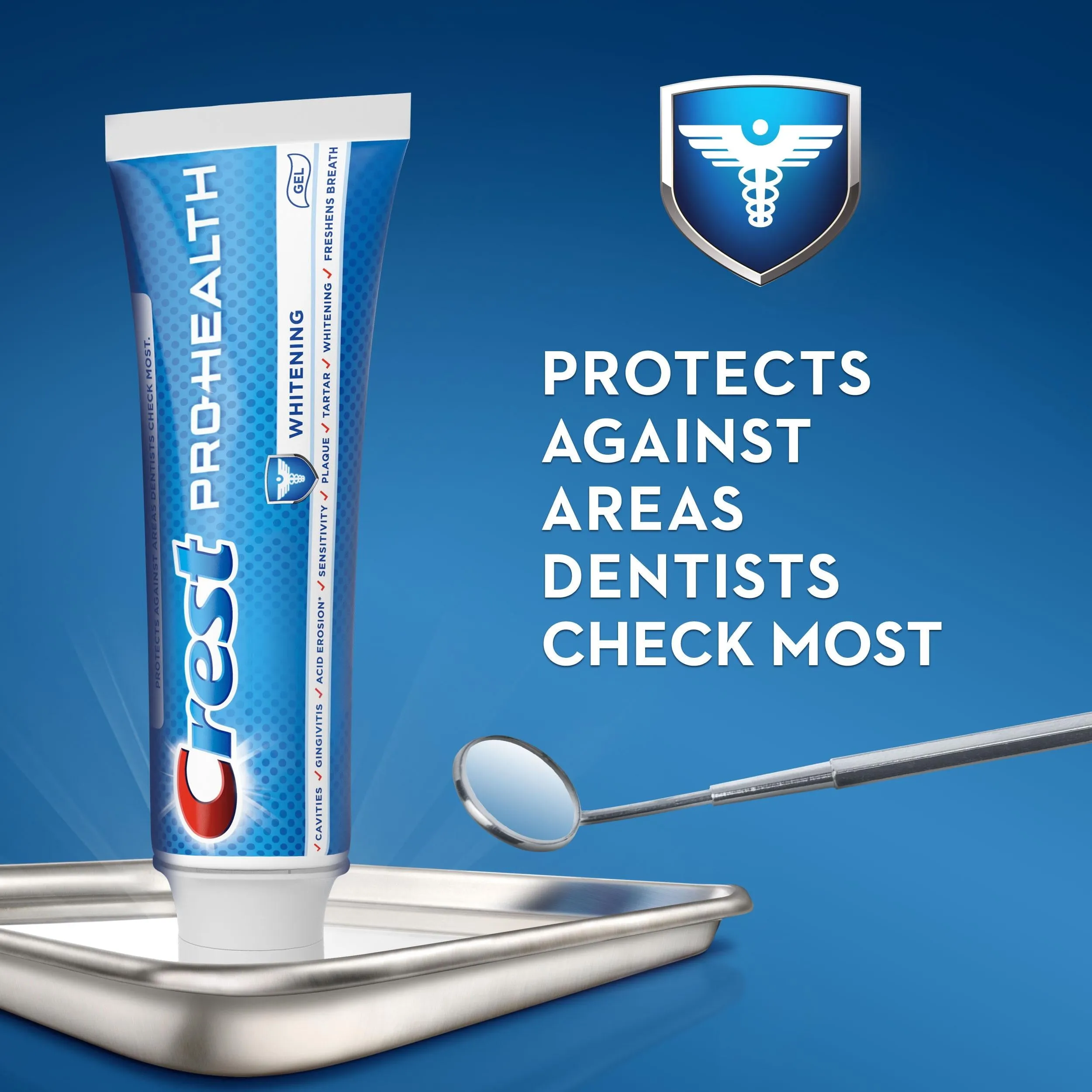 Crest Pro Health Whitening Fluoride Gel Toothpaste, Mint, 4.6 oz