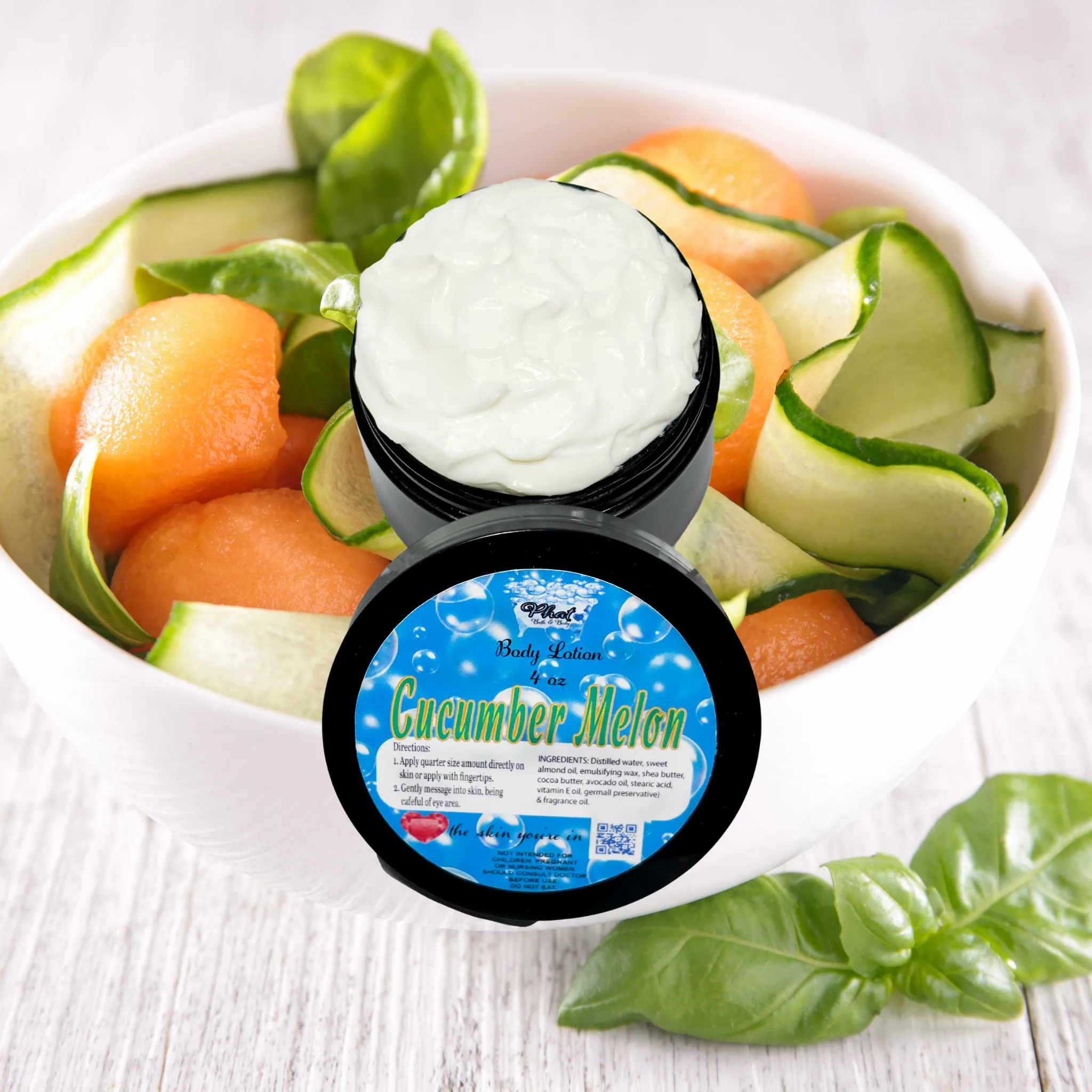 Cucumber Melon Organic Moisturizing Body Lotion Shea Cocoa Butter 4 oz