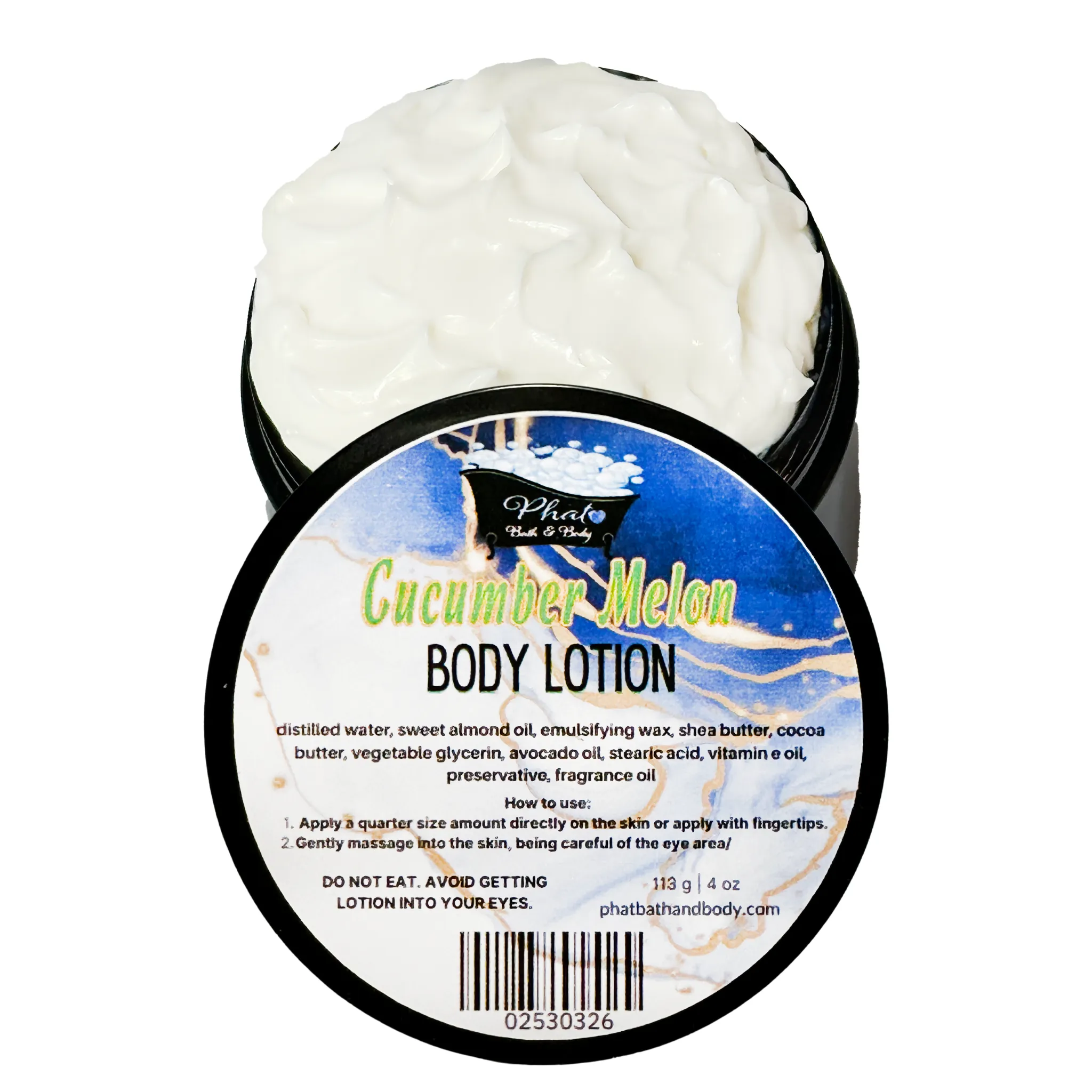 Cucumber Melon Organic Moisturizing Body Lotion Shea Cocoa Butter 4 oz