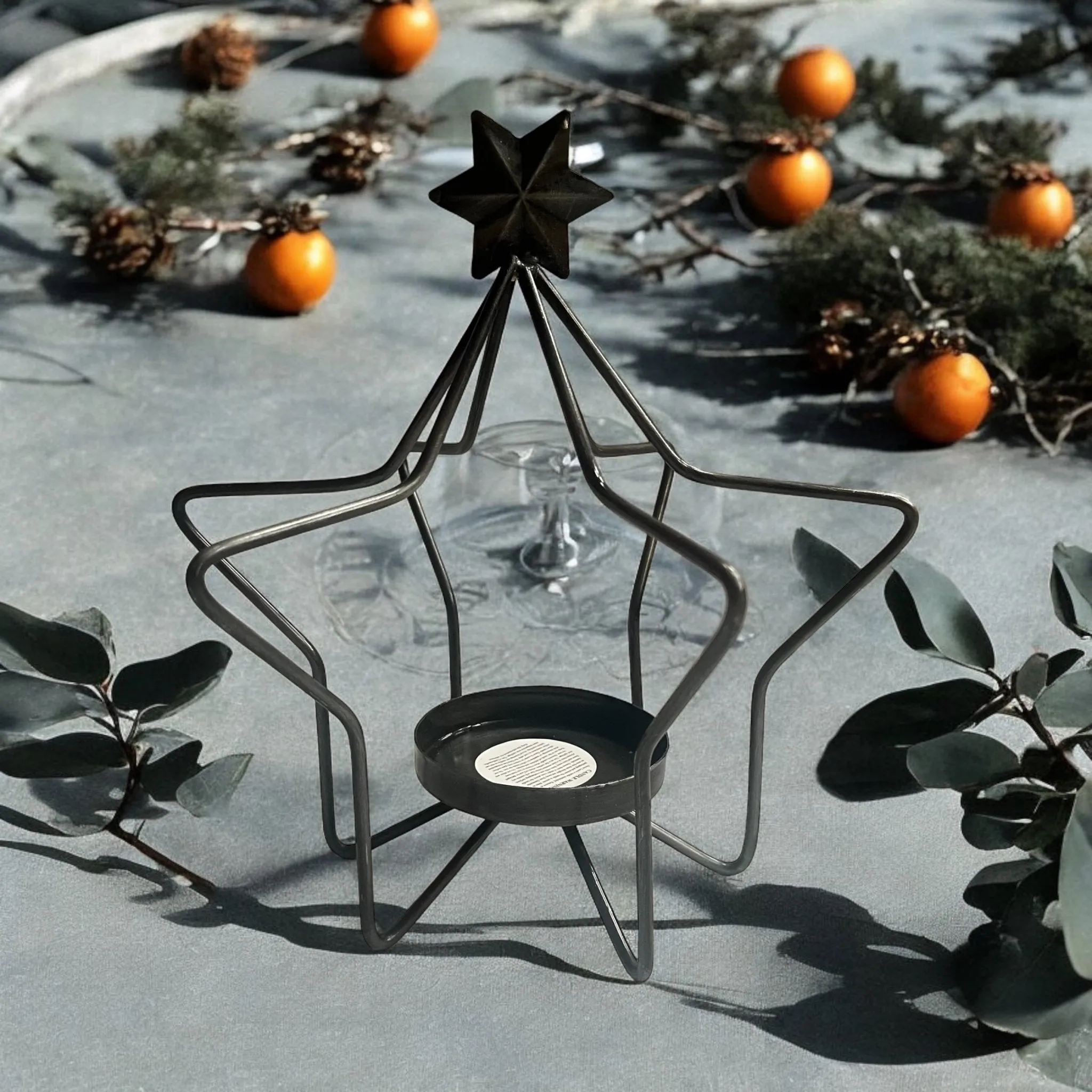 Dark Grey Star Candle Holder