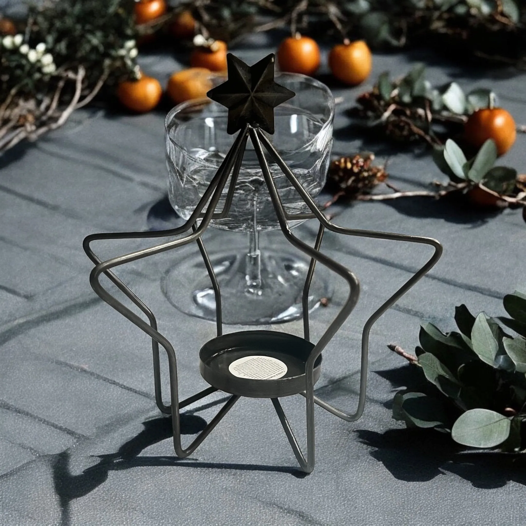 Dark Grey Star Candle Holder