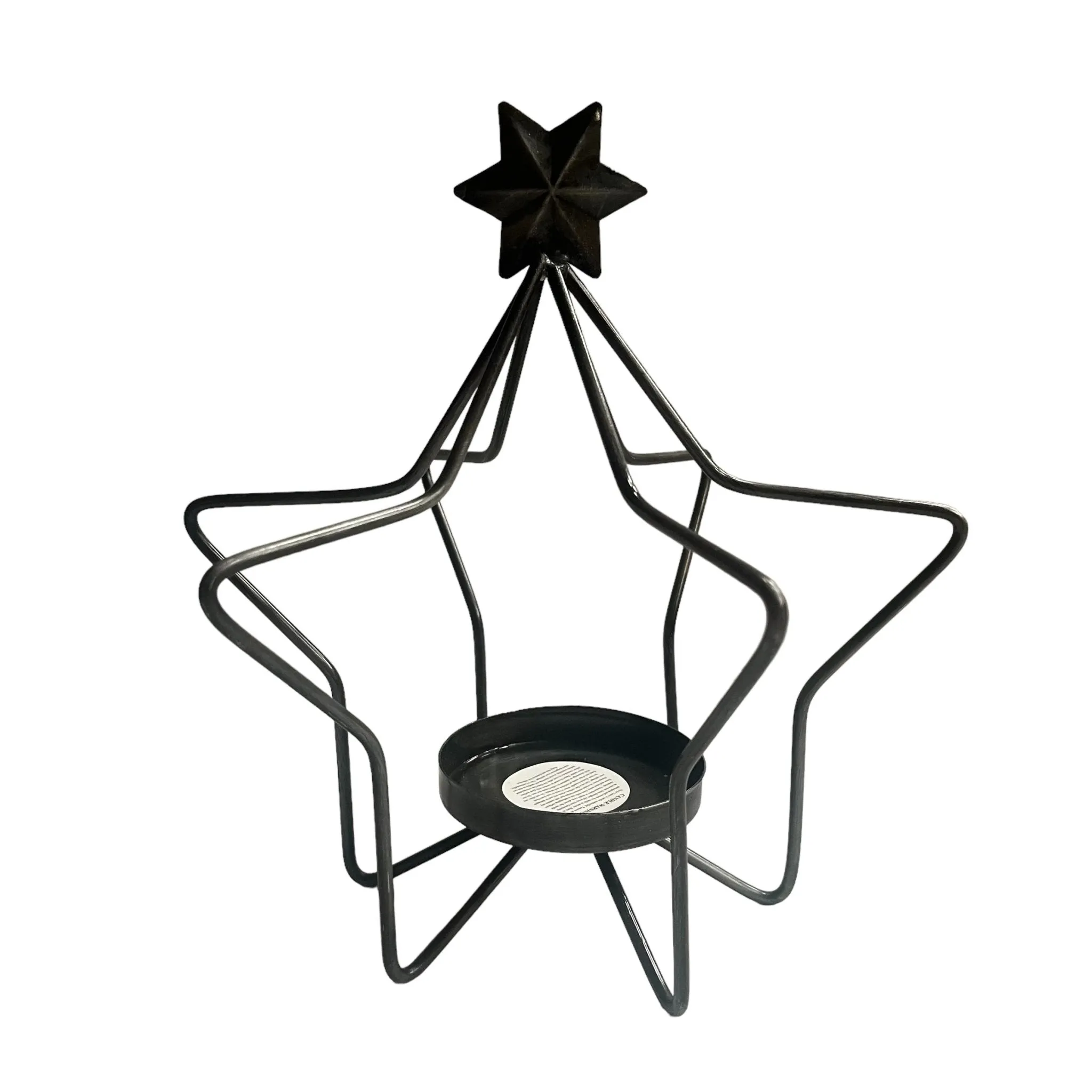 Dark Grey Star Candle Holder