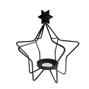 Dark Grey Star Candle Holder