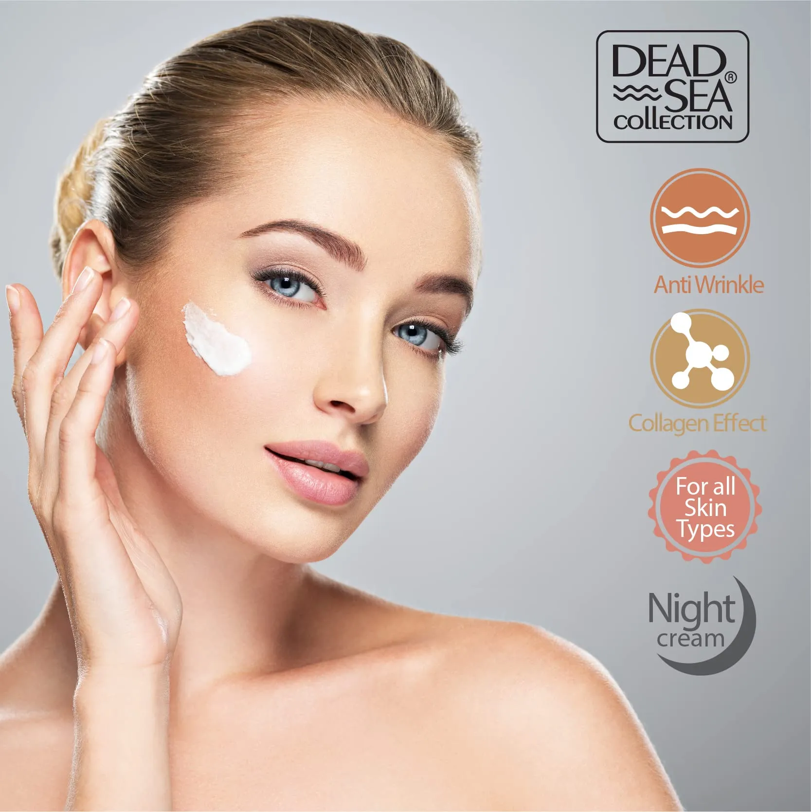 Dead Sea Collection Anti-Wrinkle Night Cream for Face with Collagen and Sea Minerals - Nourishing and Moisturizer Face Cream (1.69 fl.oz)