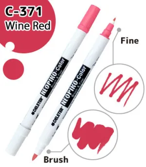 DELETER NEOPIKO-Color Wine Red (C-371) Alcohol-based Dual Tipped Marker