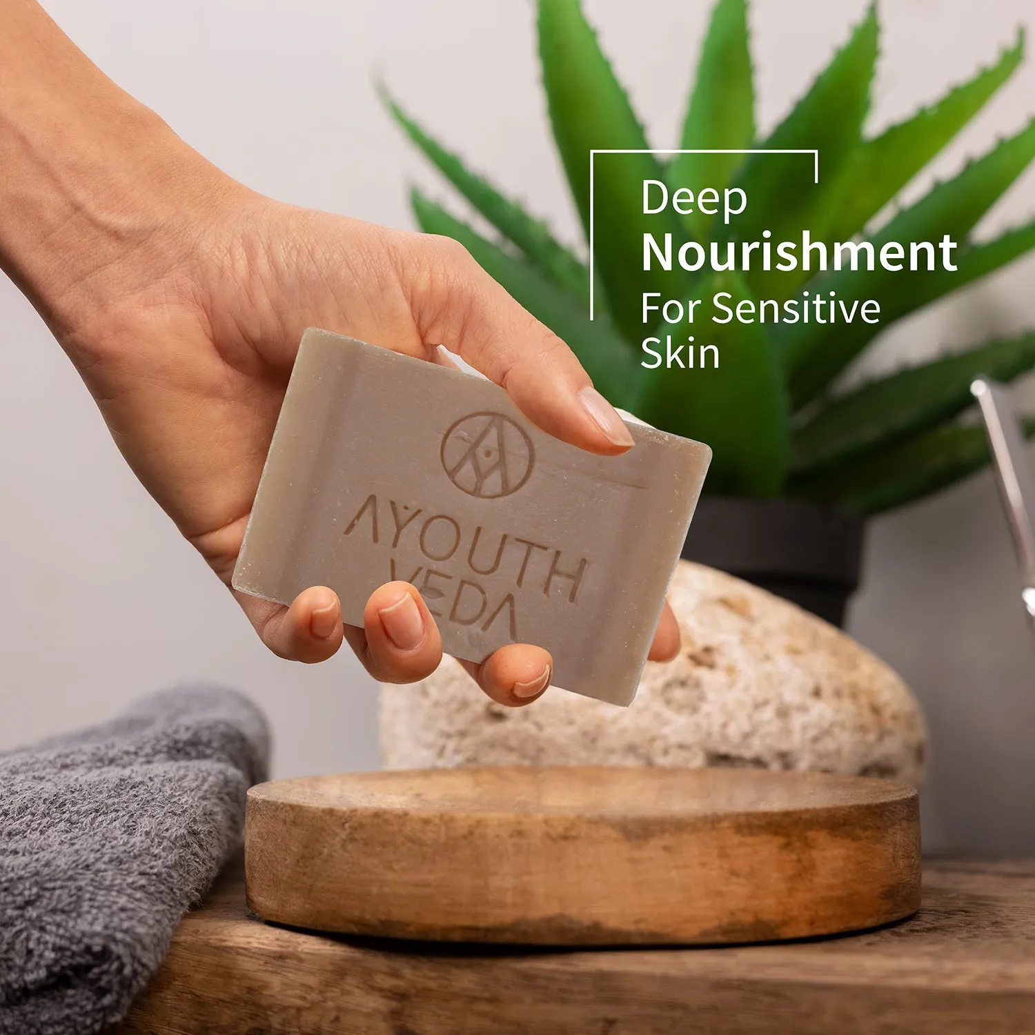 Delicate Skin Pure Handmade Castile Soap With Neem & Tulsi ( Net Qty-110g)