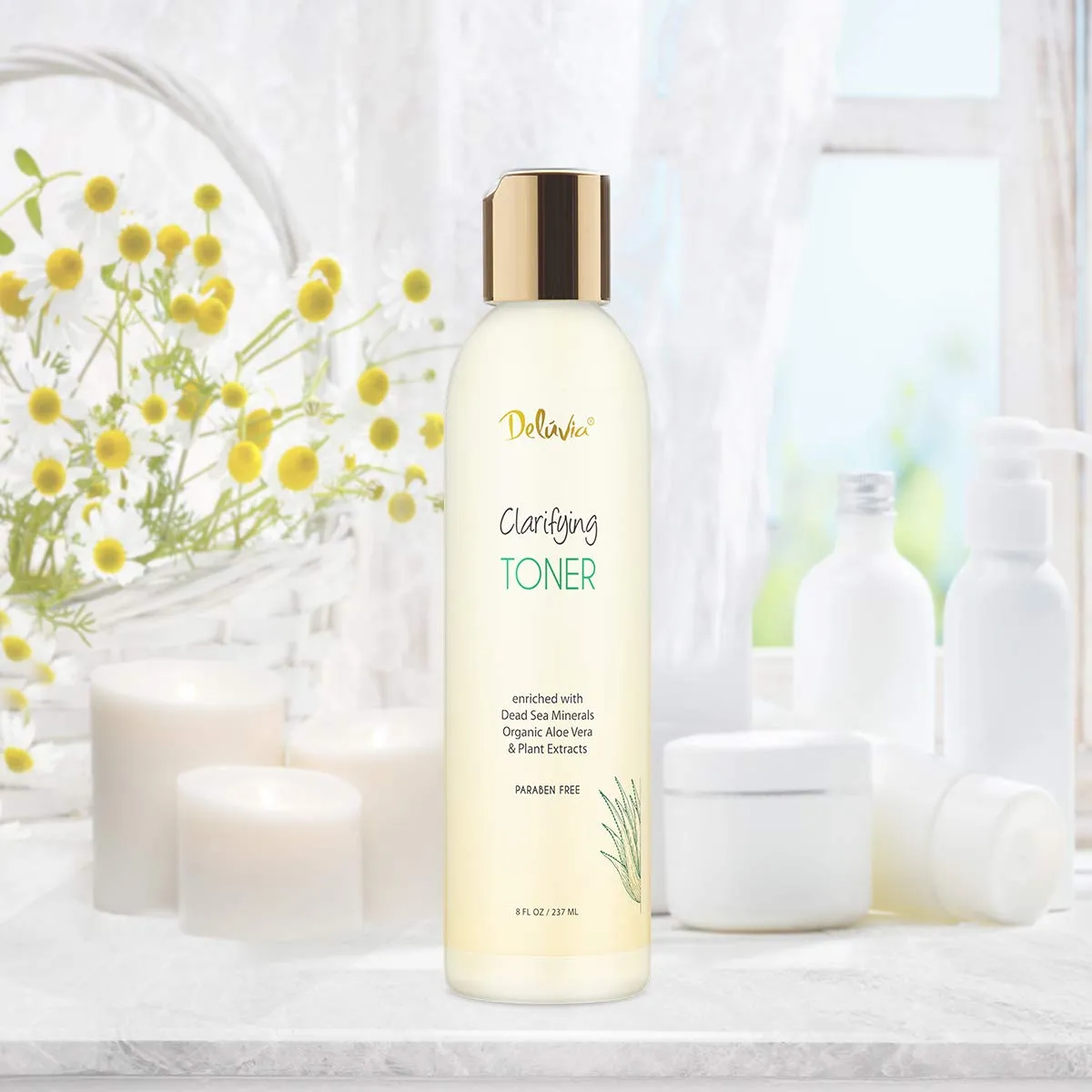 Deluvia Clarifying Toner for Face, Hydrating Face Toner for Sensitive, Dry, Aging Skin. Facial Toner & Pore Cleanser for Face, Alcohol Free Toner, Face Toner for Women & Men. Skincare Hydrating Toner.
