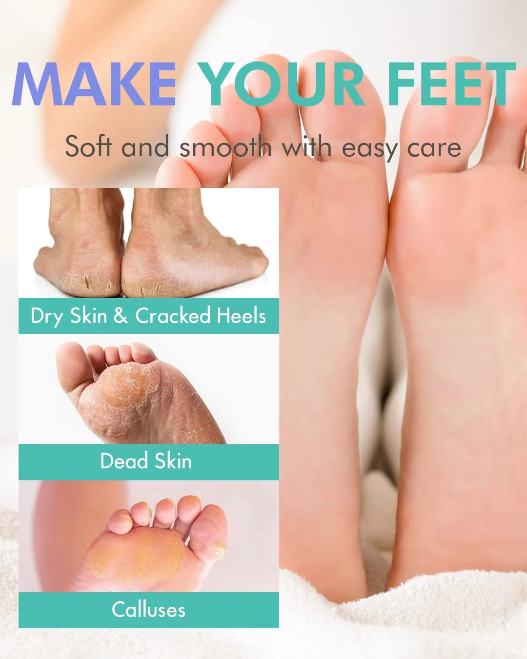 DERMAL KOREA Foot Peeling Mask 3 Pack For Dry Foot And Cracked Heel & Callus With Aloe Vera And Collagen - Exfoliating Peel Mask With Aha, Bha, & Pha And For Moisturizing, Soothing & Refreshing Feet