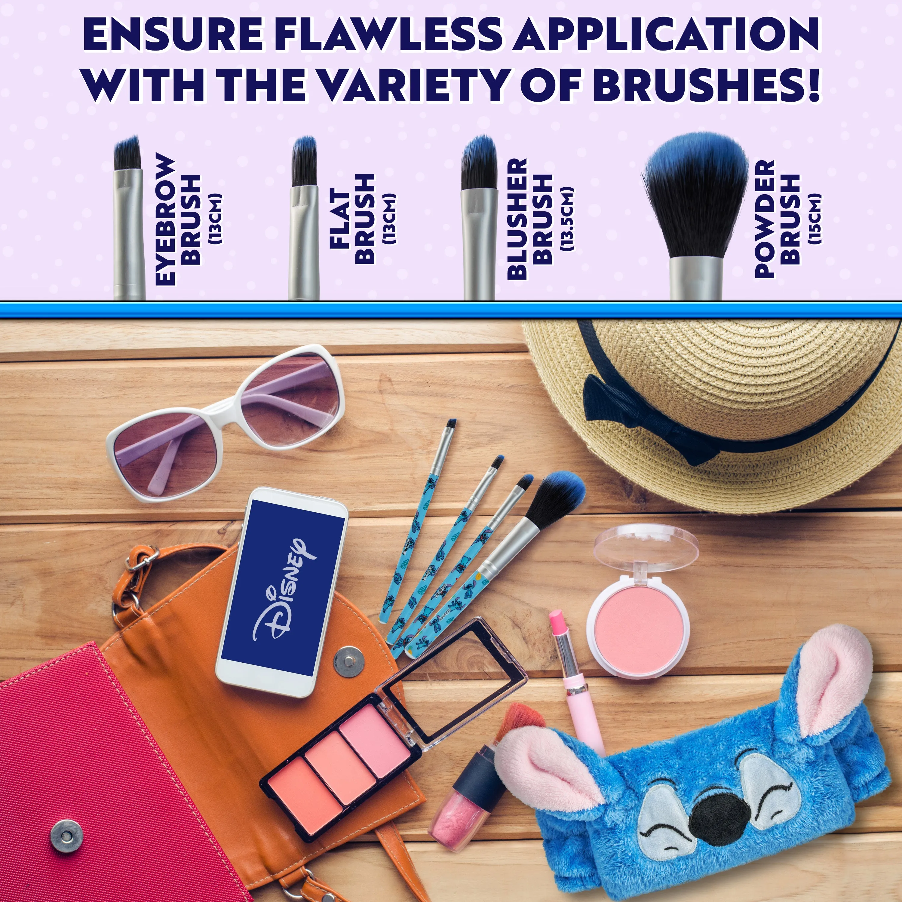 Disney Stitch Makeup Brush Set for Women - Blue
