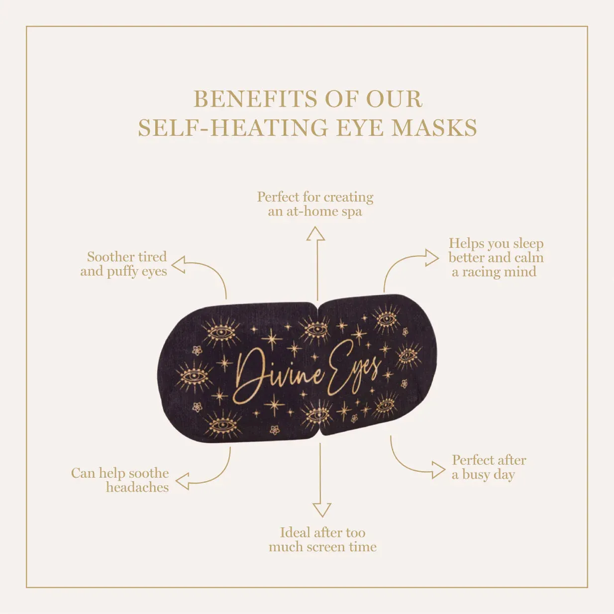 Divine Eyes Self-Heating Eye Mask, 1 ct