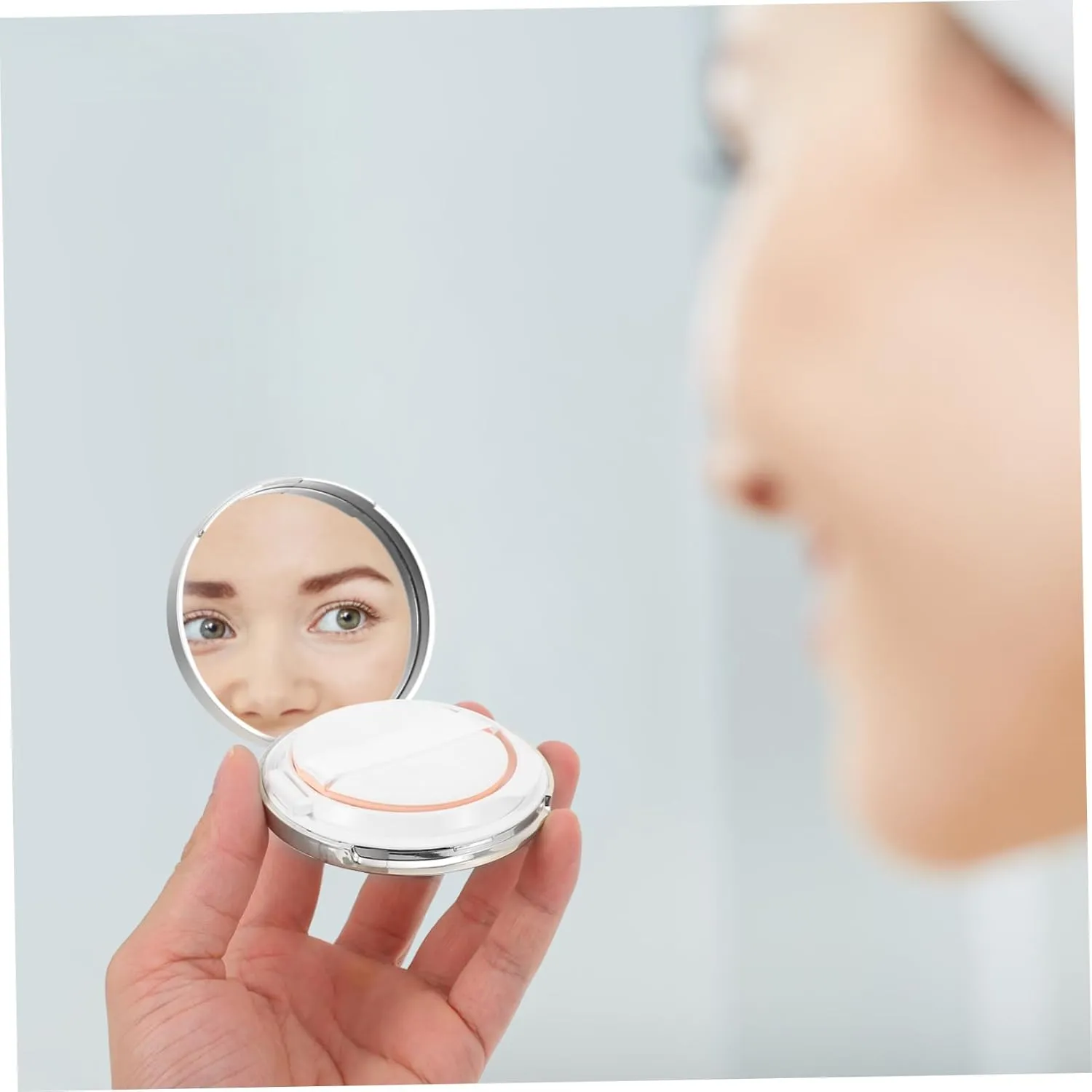 DOITOOL Loose Powder Box Mirror Compact Cushion Foundation Case Empty Powder Container for Travel