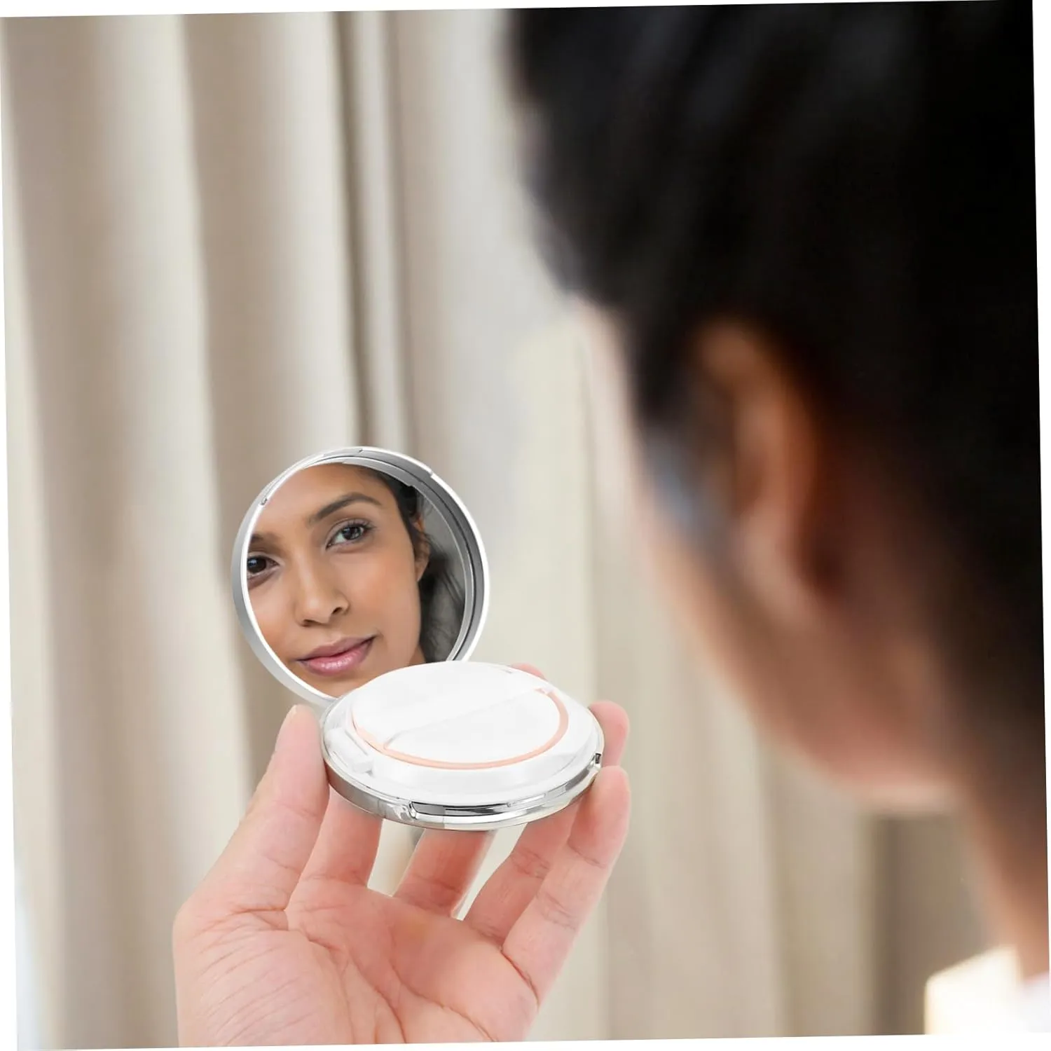 DOITOOL Loose Powder Box Mirror Compact Cushion Foundation Case Empty Powder Container for Travel