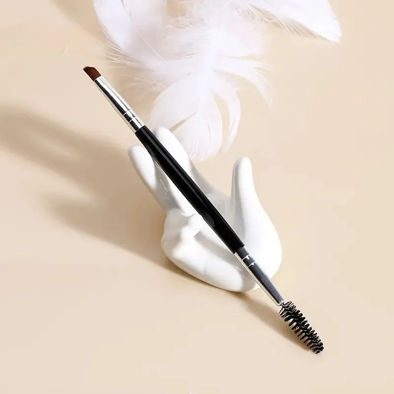 Double Ended Eyebrow Brush Angled Eyebrow Powder Brush Spiral Spoolie Brush Eyelash Brush For Eye Makeup